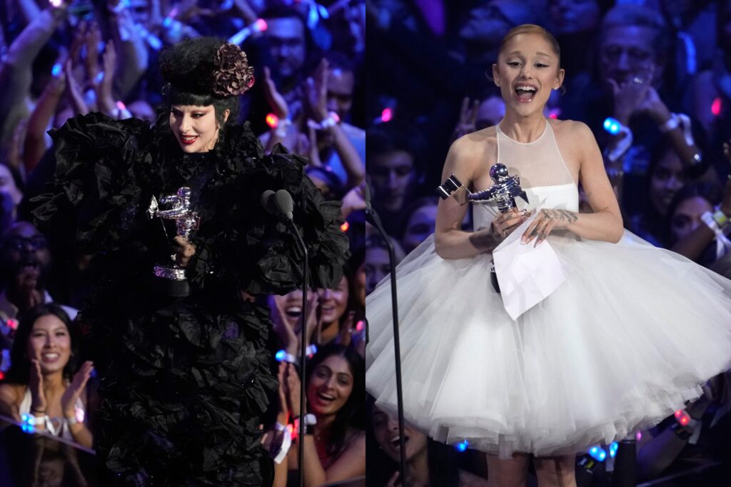 Pop singer Ariana Grande claimed the top prize at the MTV Video Music Awards, and Lady Gaga