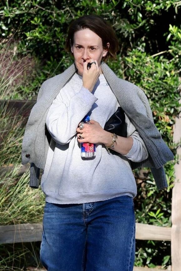 Emotional Sarah Paulson breaks down outside Diane Keaton's home after her death