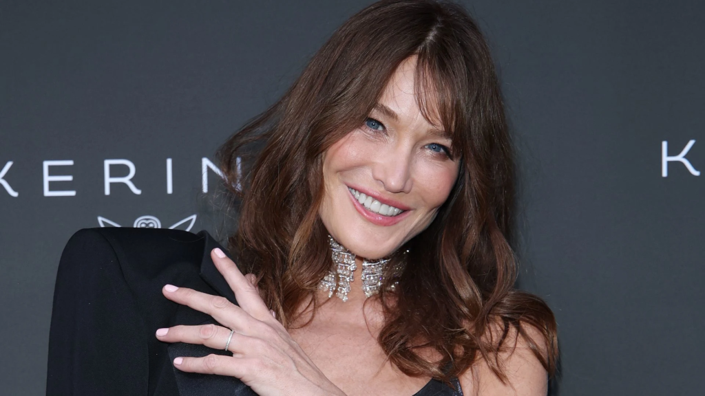 Carla Bruni, the wife of President Nicolas Sarkozy of France
